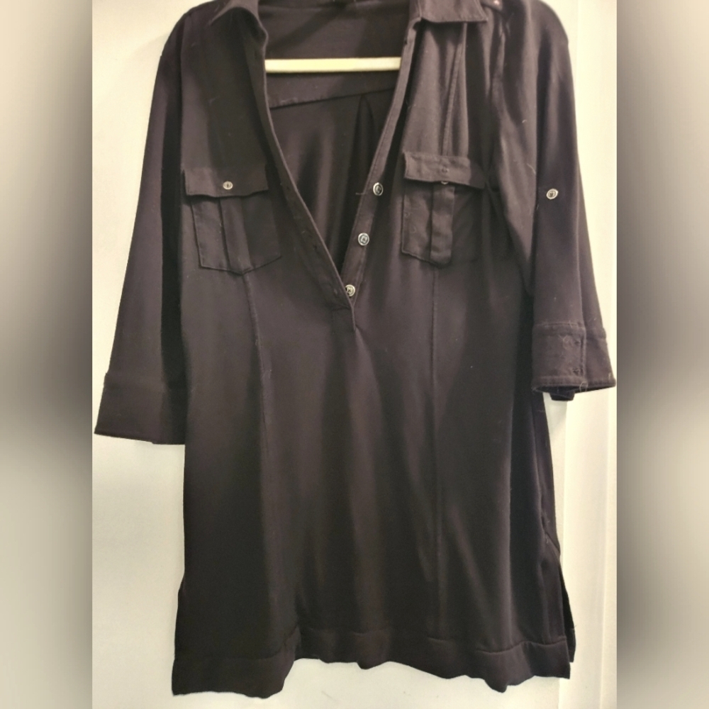 White House Black Market Elegant Black Blouse